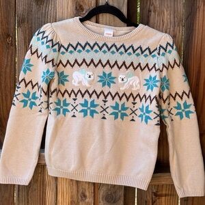 Gymboree Cream and Blue Kids Sweater